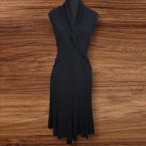 Joseph Ribkoff Black Front Twist Dress With A Line Skirt Size 4